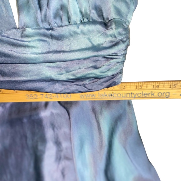 Rose & Lula 100% Silk Metallic Iridescent Marylyn Monroe Halter Dress Size 4 - Picture 11 of 16